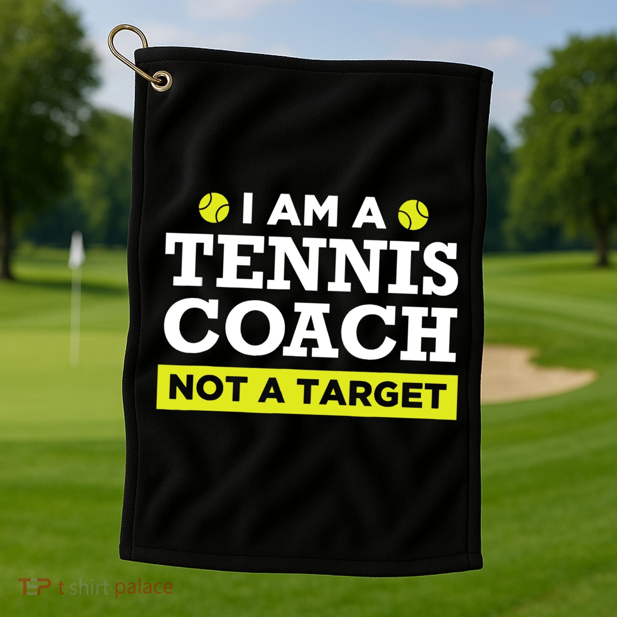 Funny Tennis Coach Gift Not A Target TShirt Golf Towel