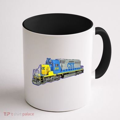 Freight Train CSX Engine Coffee Mug back