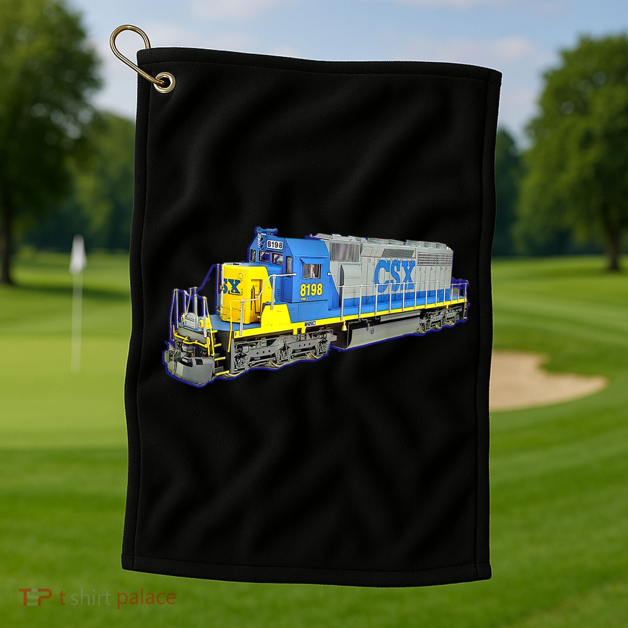 Freight Train CSX Engine Golf Towel