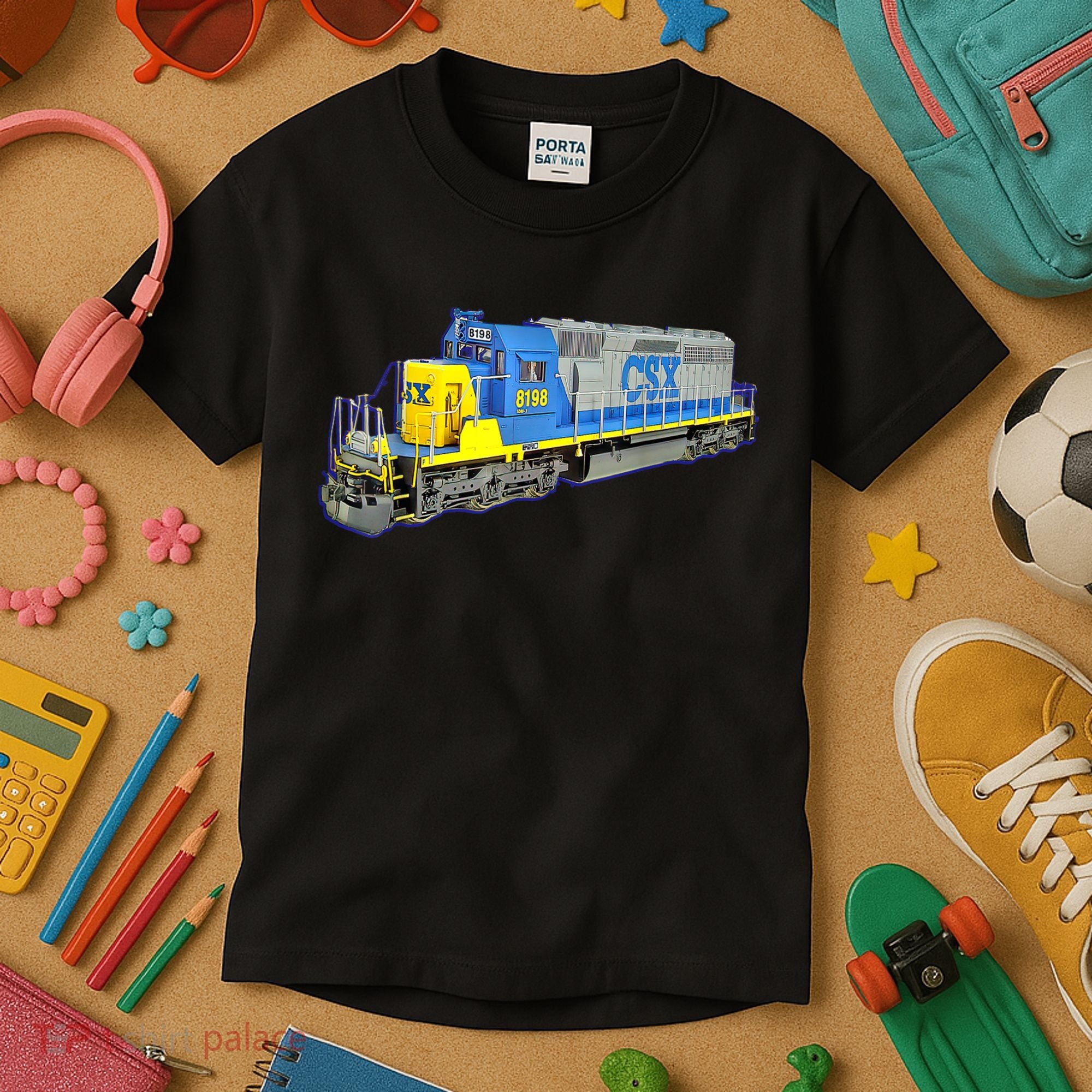 Freight Train CSX Engine Kids T-Shirt