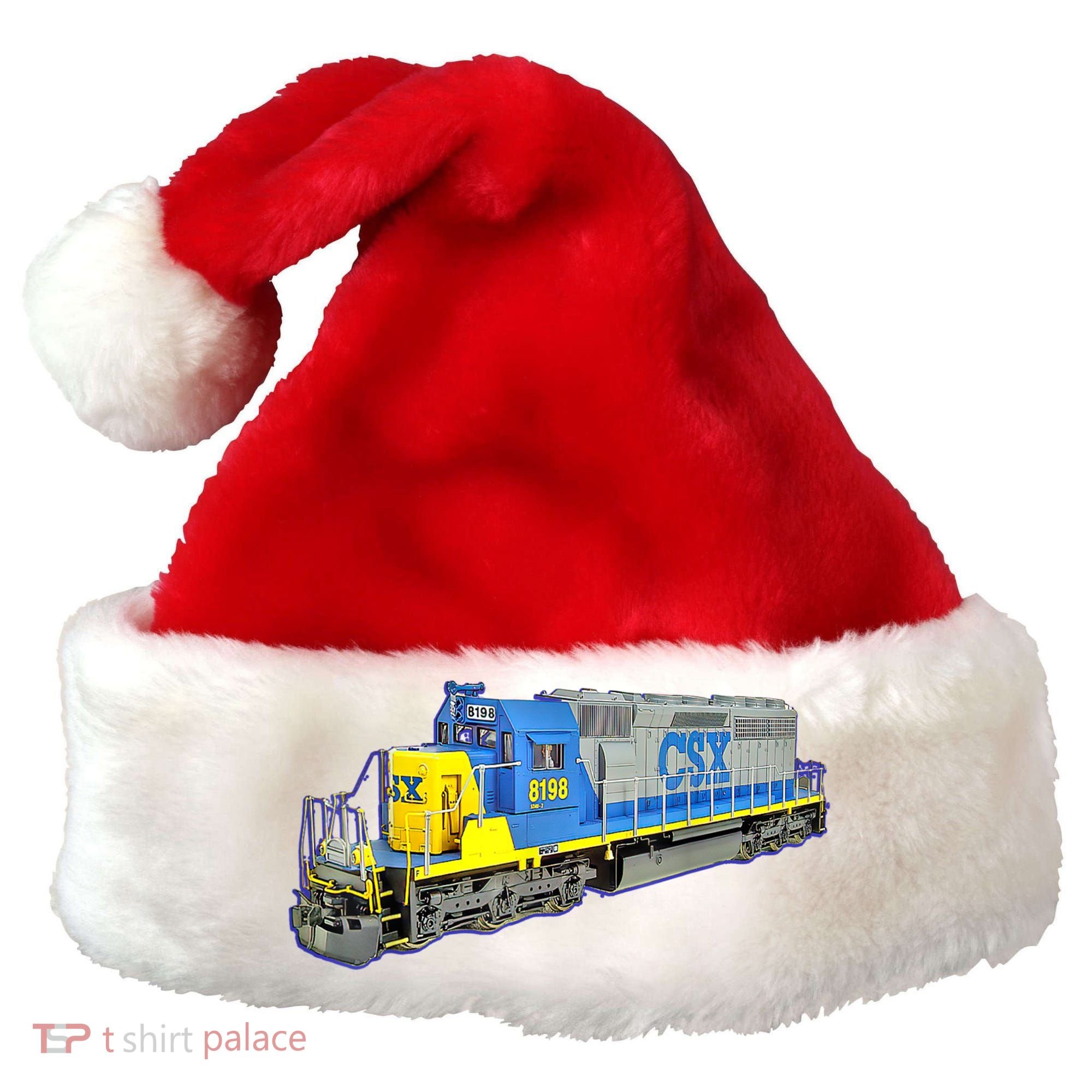 Freight Train CSX Engine Santa Hat