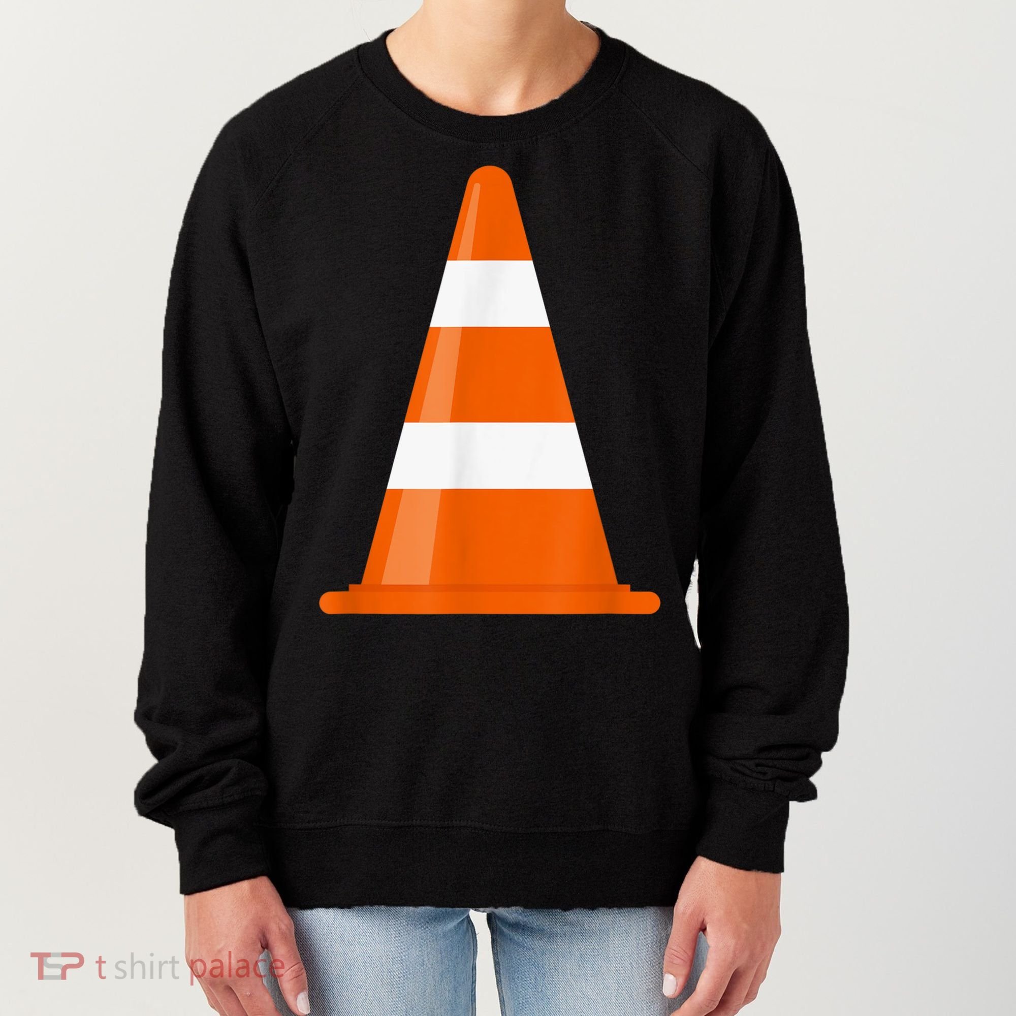 Funny Traffic Cone Costume Easy Simple Halloween Costumes Women's Sweatshirt