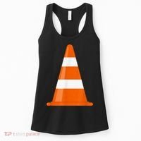 Funny Traffic Cone Costume Easy Simple Halloween Costumes Women's Tank Top thumb 0