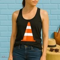 Funny Traffic Cone Costume Easy Simple Halloween Costumes Women's Tank Top thumb 2