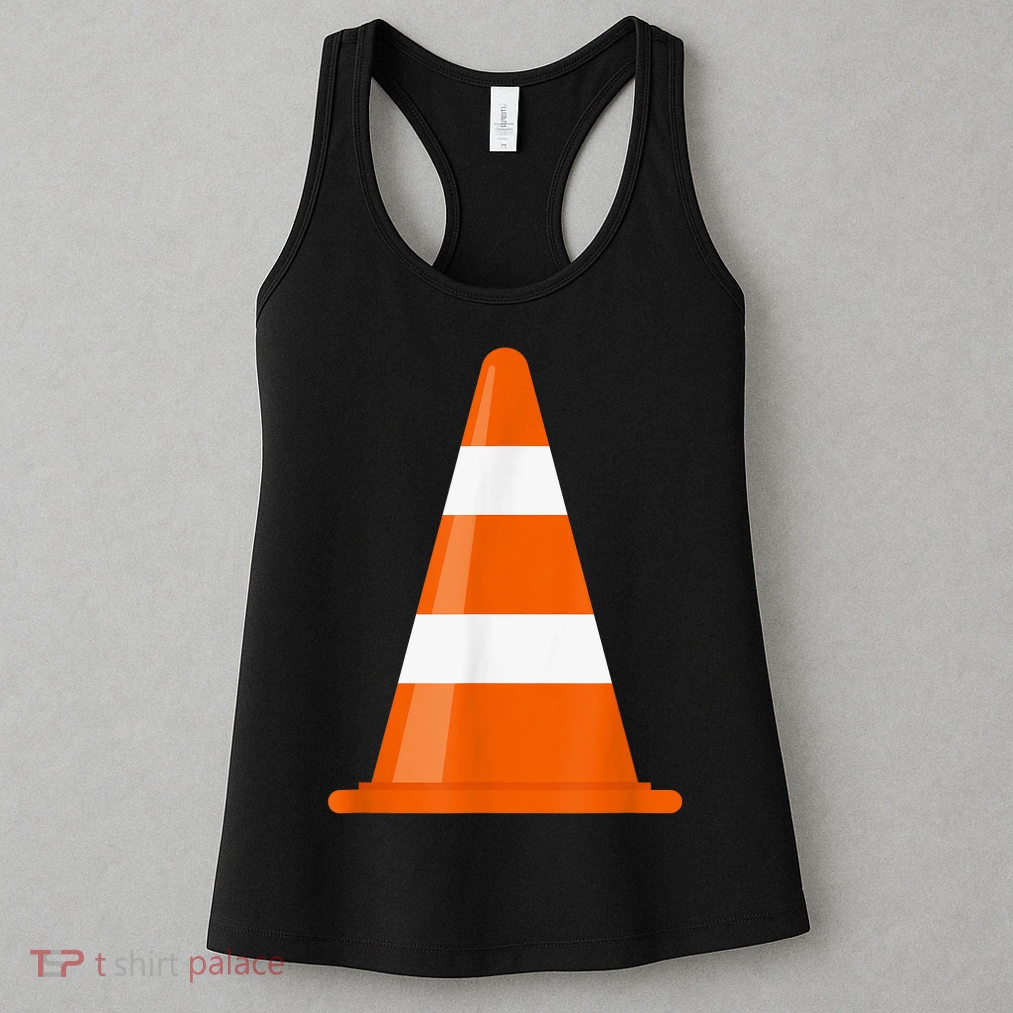 Funny Traffic Cone Costume Easy Simple Halloween Costumes Women's Tank Top