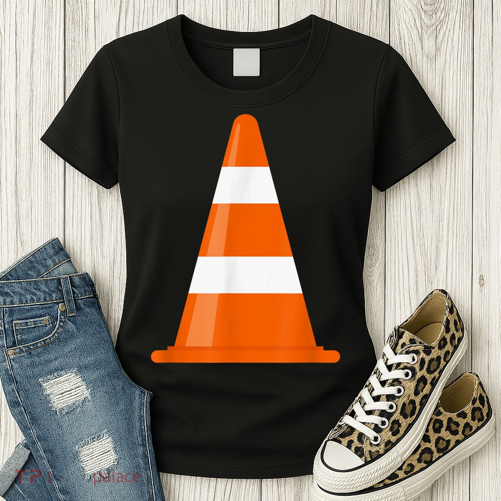 Funny Traffic Cone Costume Easy Simple Halloween Costumes Women's T-Shirt