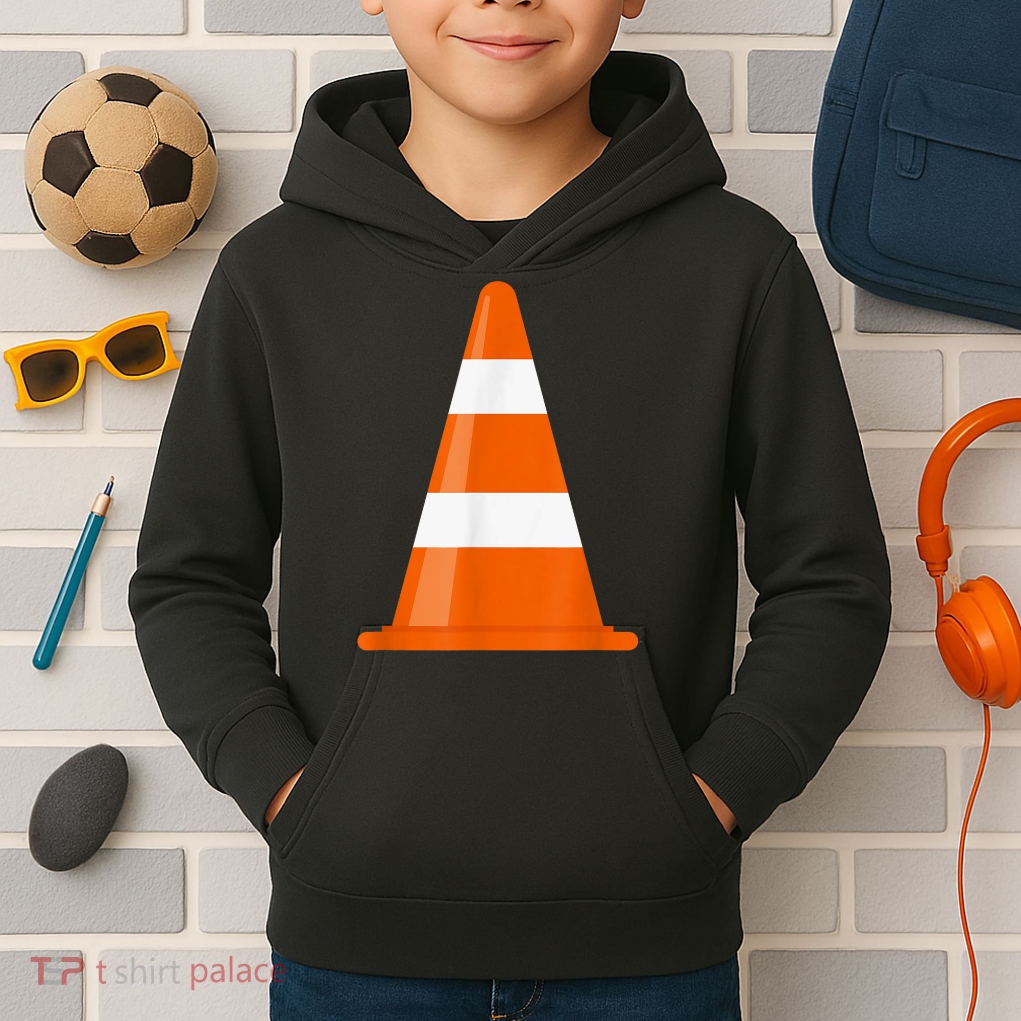 Funny Traffic Cone Costume Easy Simple Halloween Costumes Kids Hoodie