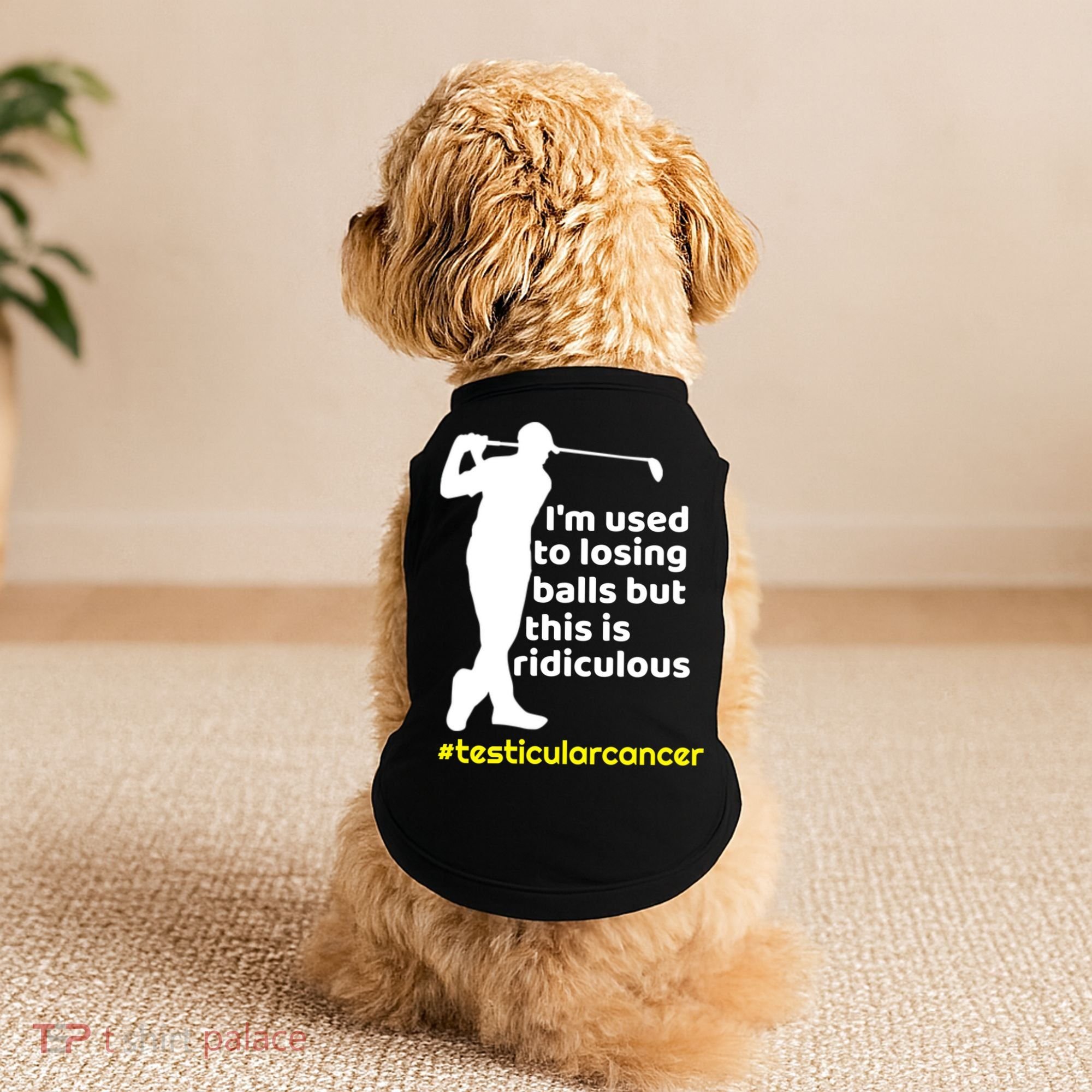 Funny Testicular Cancer Survivor Golf Player Orchidectomy Gift Doggie Tank