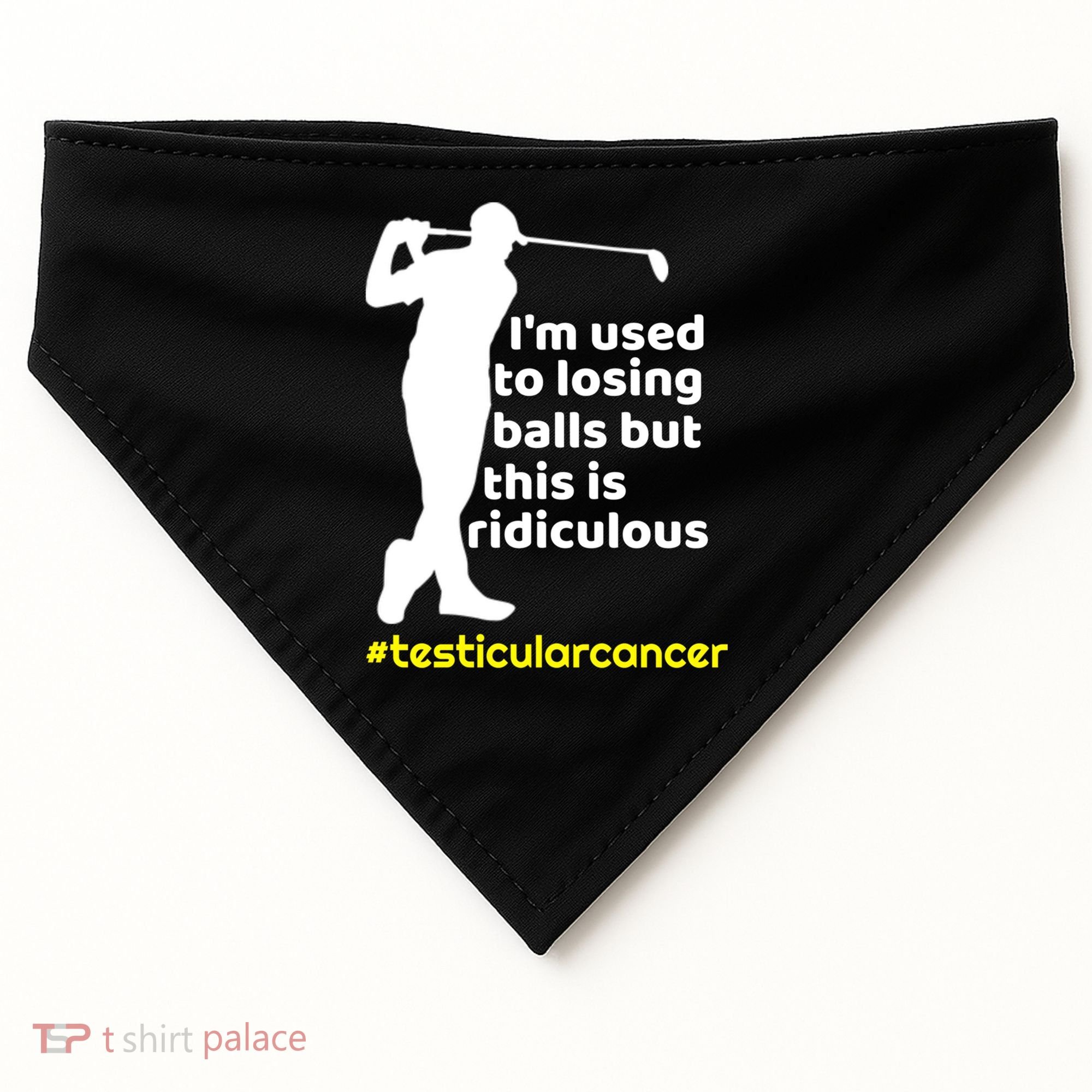 Funny Testicular Cancer Survivor Golf Player Orchidectomy Gift USA-Made Doggie Bandana