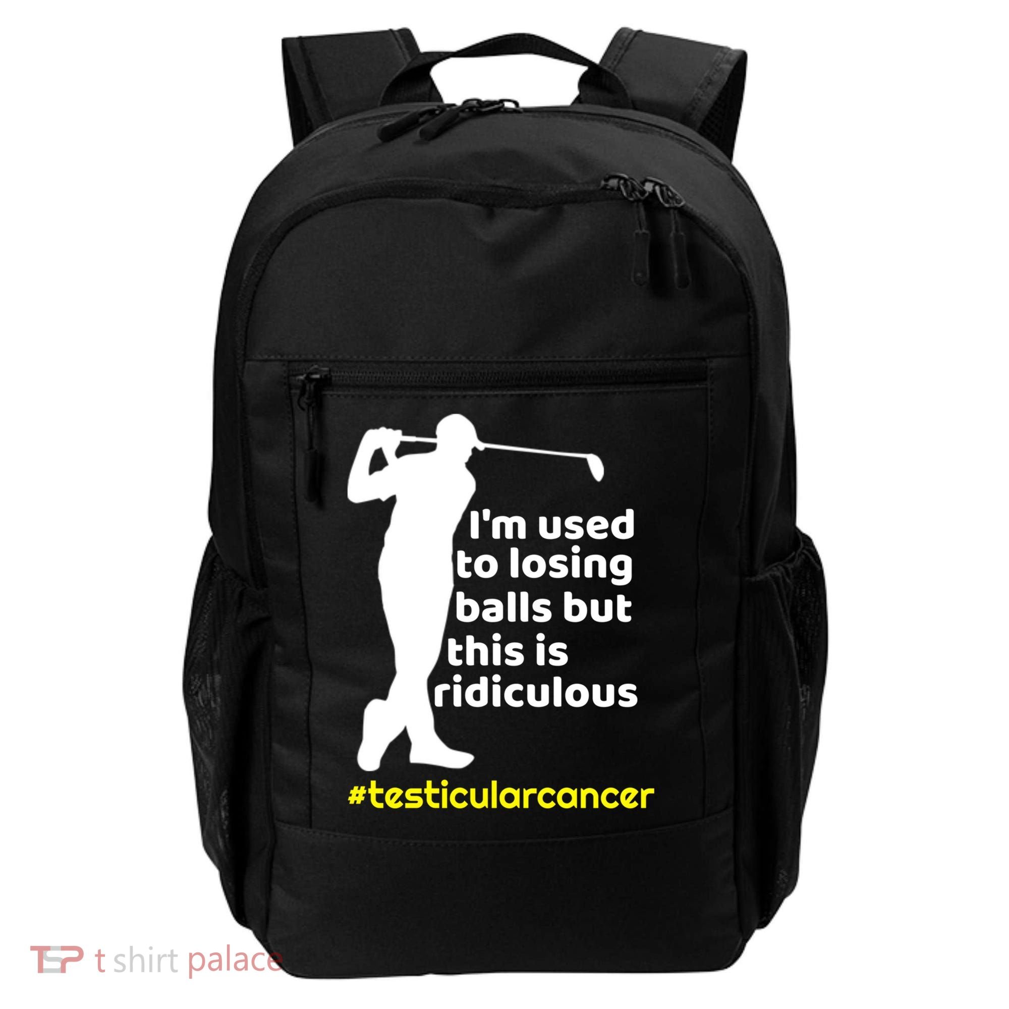 Funny Testicular Cancer Survivor Golf Player Orchidectomy Gift Backpack