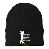 Funny Testicular Cancer Survivor Golf Player Orchidectomy Gift Beanie thumb 0