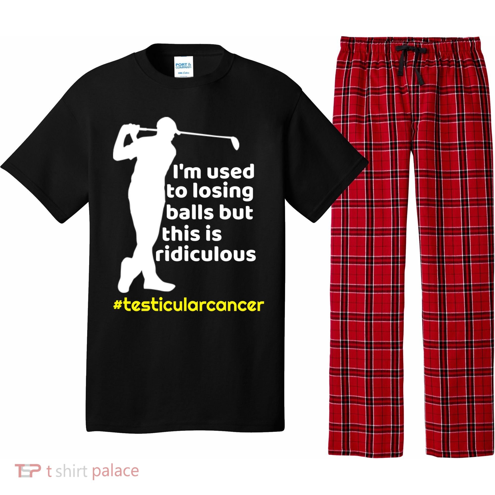 Funny Testicular Cancer Survivor Golf Player Orchidectomy Gift Pajama Set