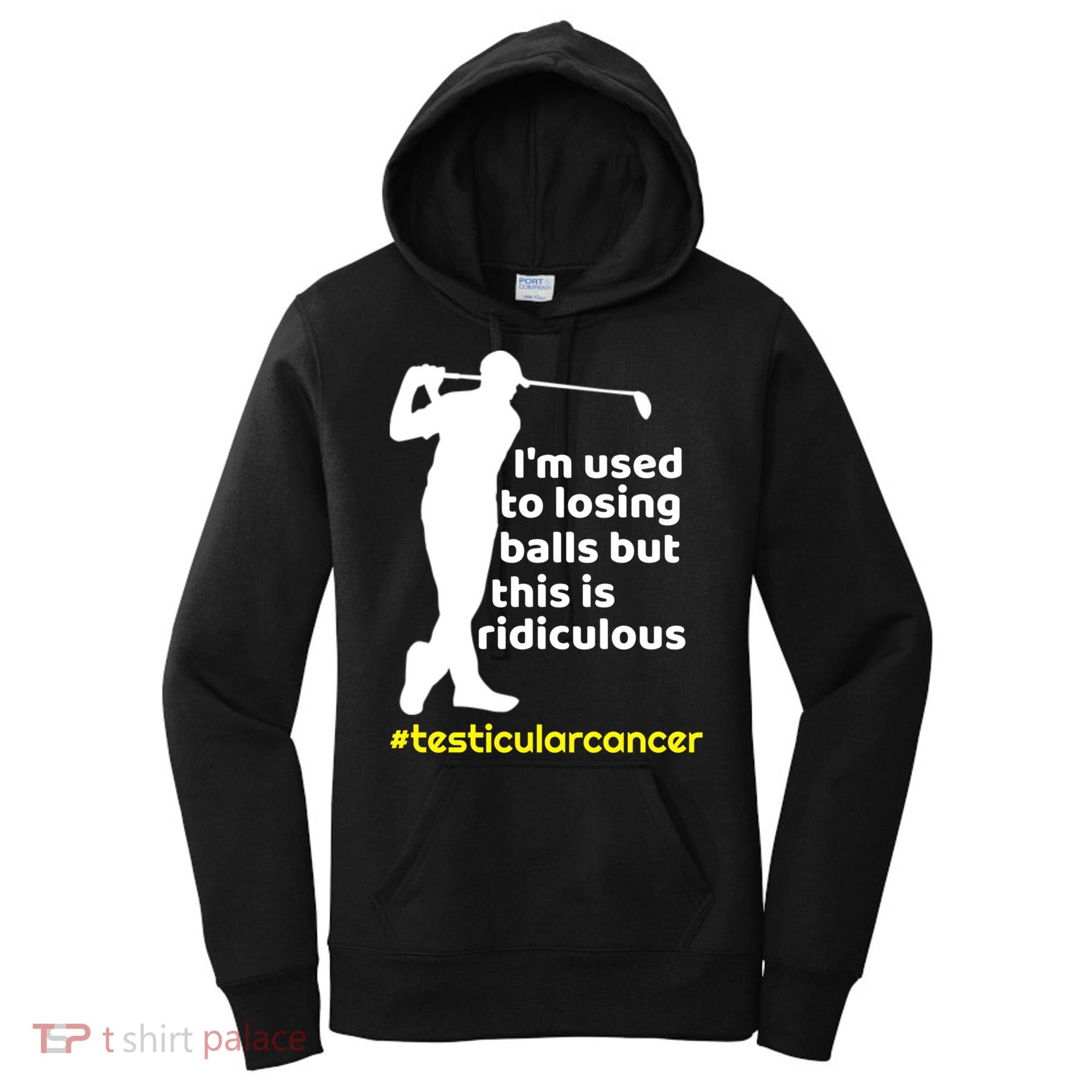 Funny Testicular Cancer Survivor Golf Player Orchidectomy Gift Women's Hoodie