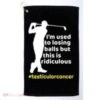Funny Testicular Cancer Survivor Golf Player Orchidectomy Gift Golf Towel thumb 0