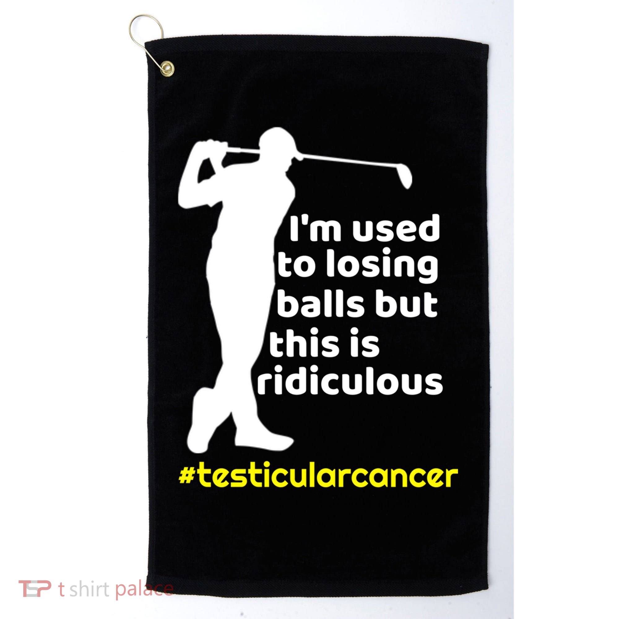 Funny Testicular Cancer Survivor Golf Player Orchidectomy Gift Golf Towel