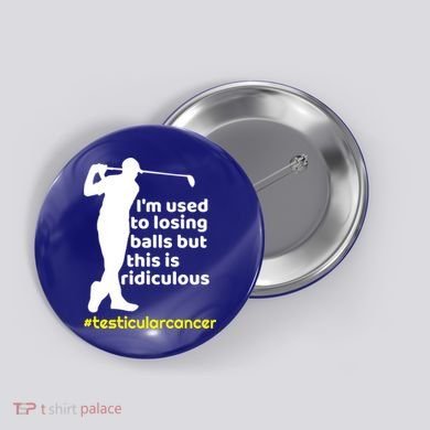 Funny Testicular Cancer Survivor Golf Player Orchidectomy Gift Button