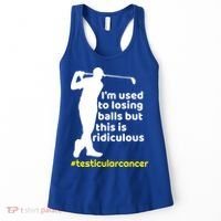 Funny Testicular Cancer Survivor Golf Player Orchidectomy Gift Women's Tank Top thumb 0