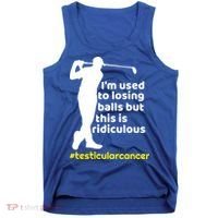 Funny Testicular Cancer Survivor Golf Player Orchidectomy Gift Tank Top thumb 0