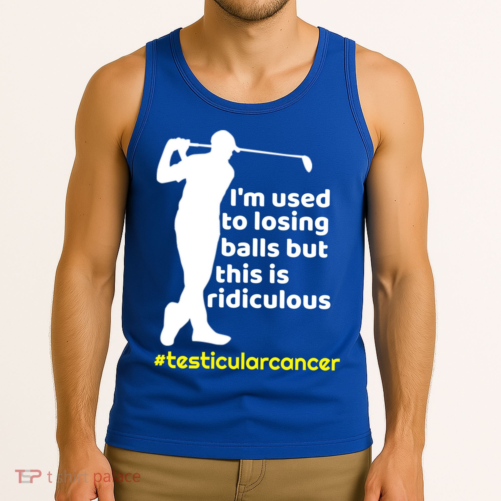 Funny Testicular Cancer Survivor Golf Player Orchidectomy Gift Tank Top