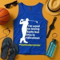 Funny Testicular Cancer Survivor Golf Player Orchidectomy Gift Tank Top thumb 4