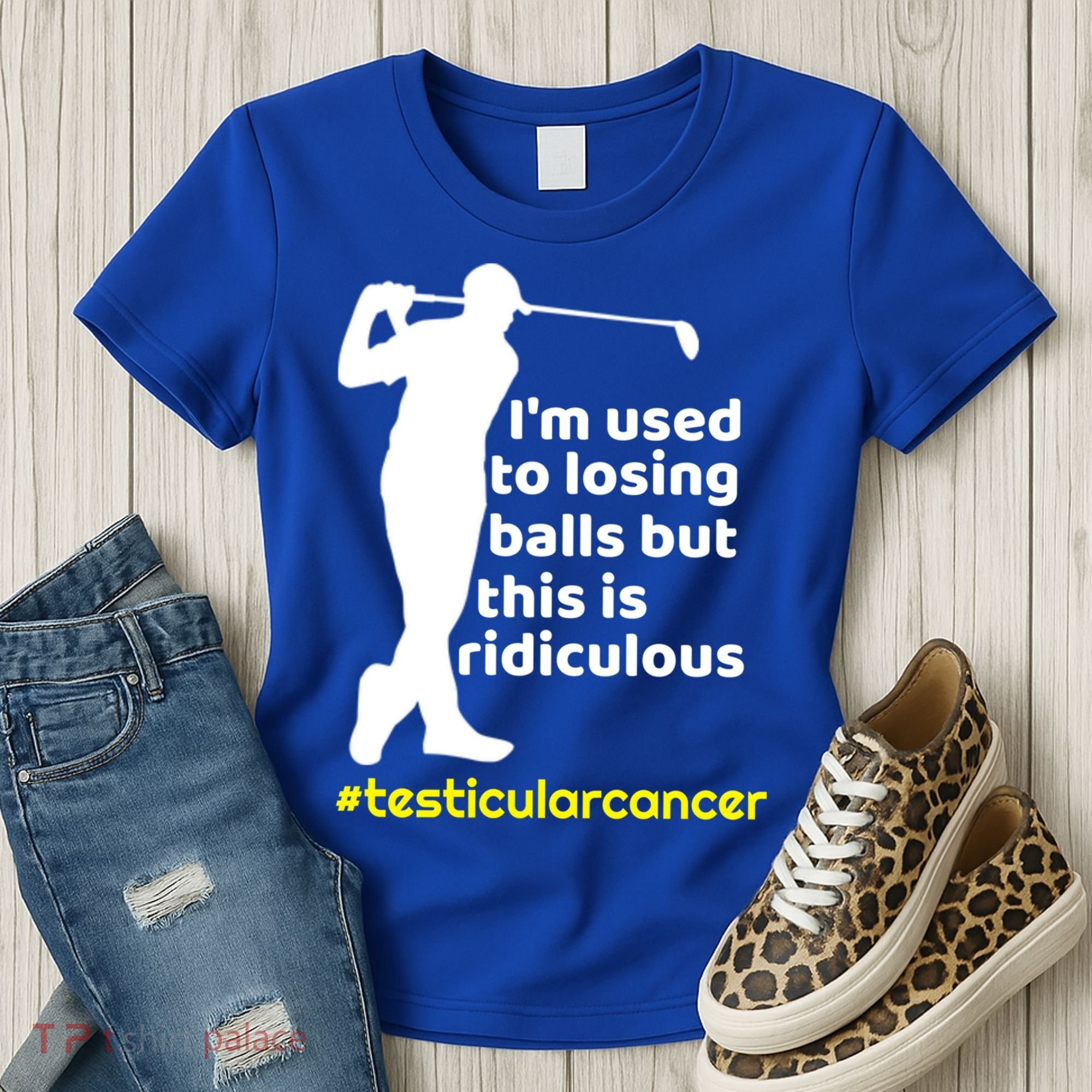Funny Testicular Cancer Survivor Golf Player Orchidectomy Gift Women's T-Shirt