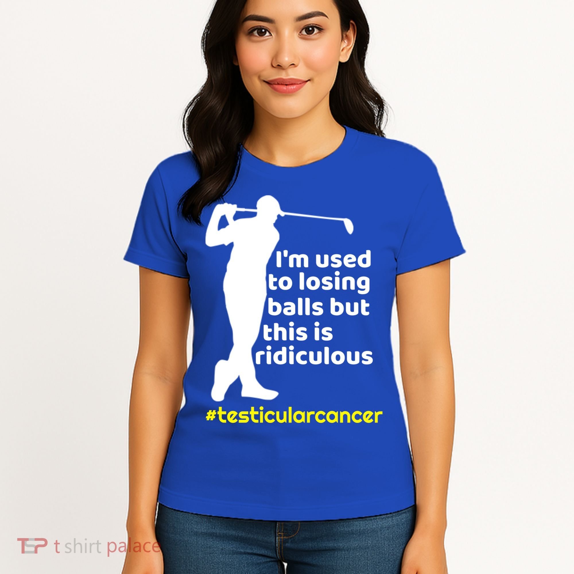 Funny Testicular Cancer Survivor Golf Player Orchidectomy Gift Women's T-Shirt