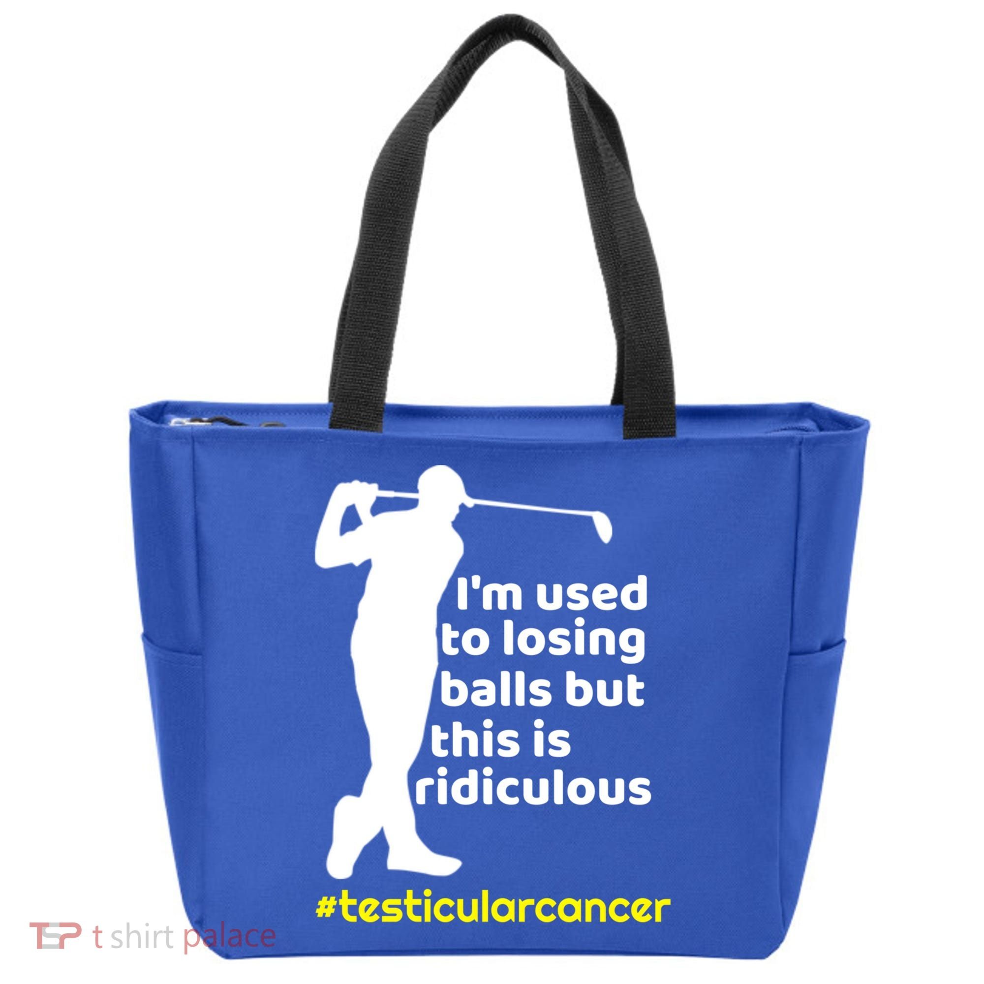 Funny Testicular Cancer Survivor Golf Player Orchidectomy Gift Tote Bag