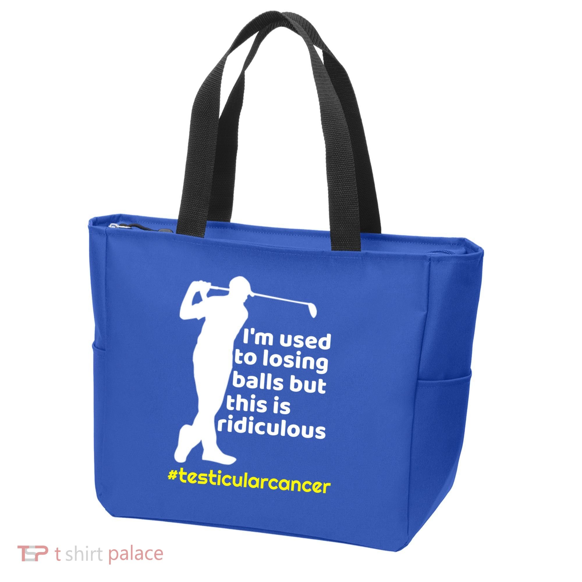 Funny Testicular Cancer Survivor Golf Player Orchidectomy Gift Tote Bag