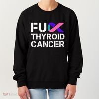 Fuck Thyroid Cancer Awareness Month Ribbon Survivor Fighter Women's Sweatshirt thumb 0
