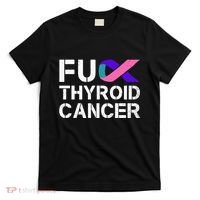 Fuck Thyroid Cancer Awareness Month Ribbon Survivor Fighter T-Shirt thumb 0