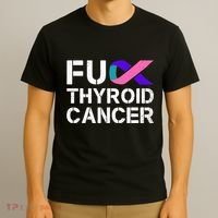 Fuck Thyroid Cancer Awareness Month Ribbon Survivor Fighter T-Shirt thumb 3