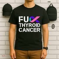 Fuck Thyroid Cancer Awareness Month Ribbon Survivor Fighter T-Shirt thumb 6