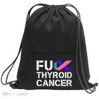 Fuck Thyroid Cancer Awareness Month Ribbon Survivor Fighter Sweatshirt Cinch Pack Bag thumb 0