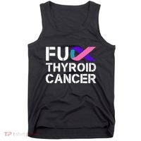 Fuck Thyroid Cancer Awareness Month Ribbon Survivor Fighter Tank Top thumb 0