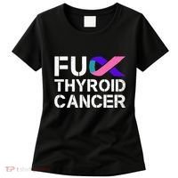 Fuck Thyroid Cancer Awareness Month Ribbon Survivor Fighter Women's T-Shirt thumb 0