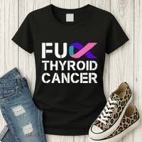 Fuck Thyroid Cancer Awareness Month Ribbon Survivor Fighter Women's T-Shirt thumb 3