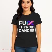 Fuck Thyroid Cancer Awareness Month Ribbon Survivor Fighter Women's T-Shirt thumb 4
