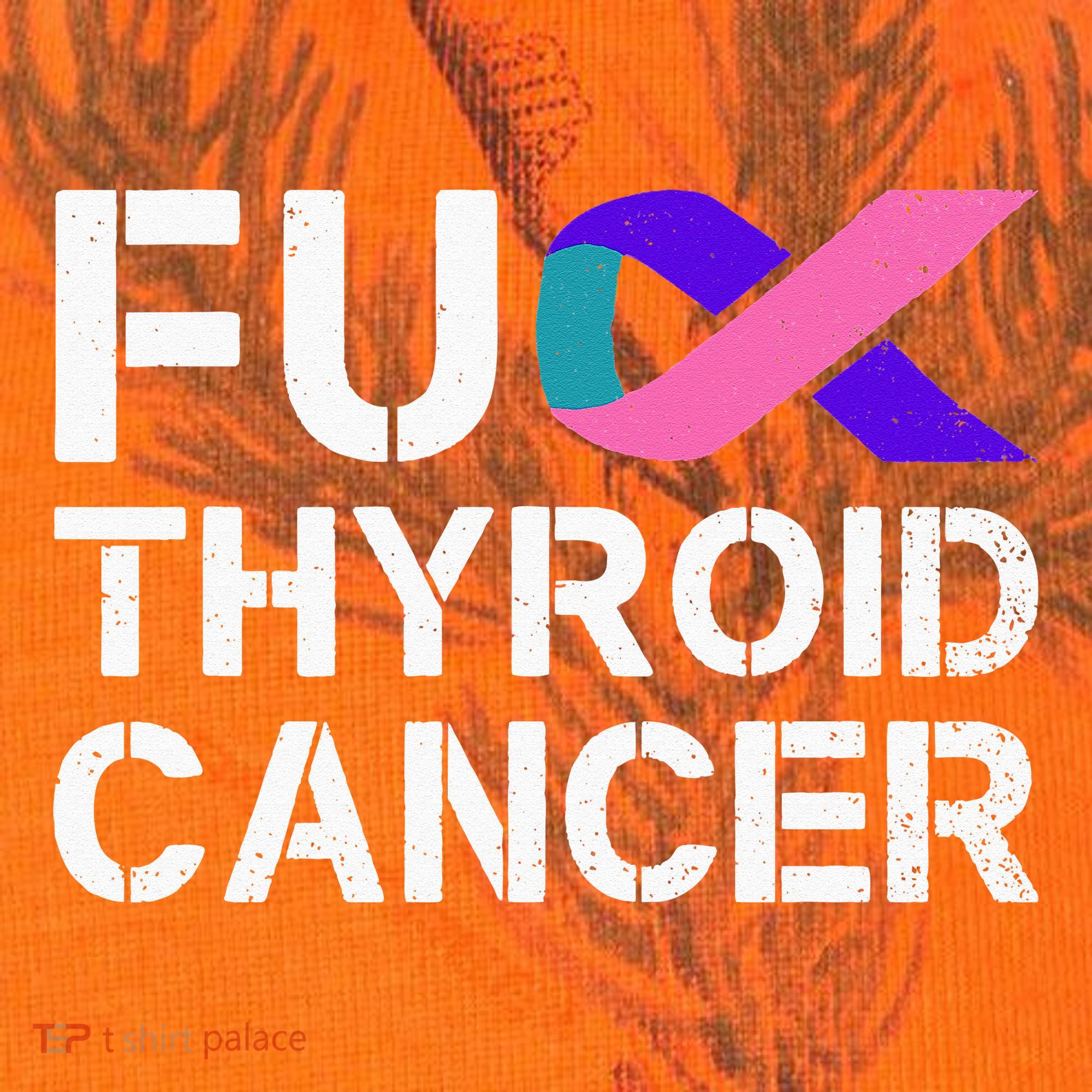 Fuck Thyroid Cancer Awareness Month Ribbon Survivor Fighter Kati Licensed 12" Camo Cuffed Beanie