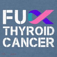 Fuck Thyroid Cancer Awareness Month Ribbon Survivor Fighter Comfort Colors Garment-Dyed Hooded Sweatshirt thumb 2