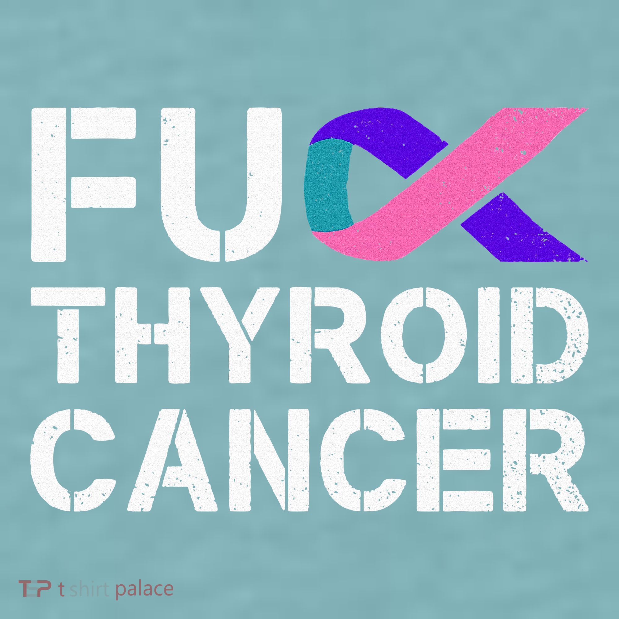 Fuck Thyroid Cancer Awareness Month Ribbon Survivor Fighter Sueded Cloud Jersey T-Shirt