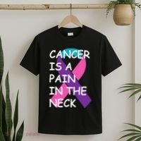Funny Thyroid Cancer Survivor Cancer Is A Pain In The Neck T-Shirt thumb 2