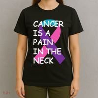 Funny Thyroid Cancer Survivor Cancer Is A Pain In The Neck T-Shirt thumb 4