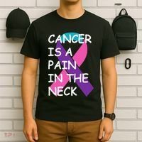 Funny Thyroid Cancer Survivor Cancer Is A Pain In The Neck T-Shirt thumb 6