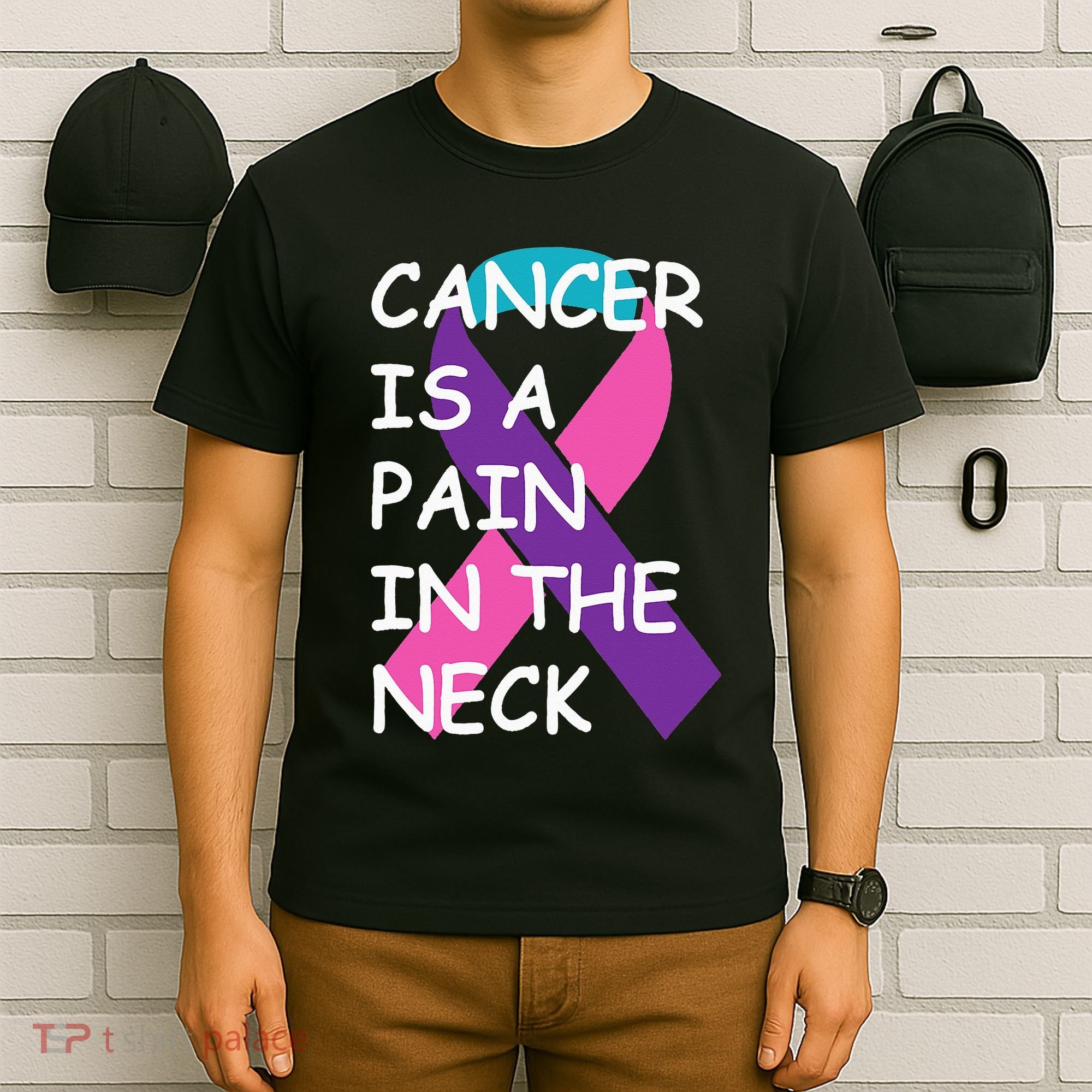 Funny Thyroid Cancer Survivor Cancer Is A Pain In The Neck T-Shirt