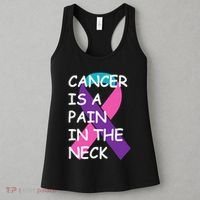Funny Thyroid Cancer Survivor Cancer Is A Pain In The Neck Women's Tank Top thumb 3
