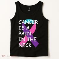 Funny Thyroid Cancer Survivor Cancer Is A Pain In The Neck Tank Top thumb 2