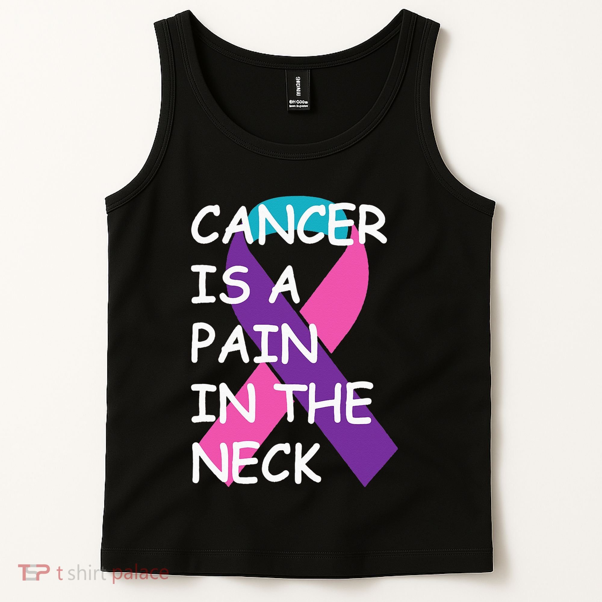 Funny Thyroid Cancer Survivor Cancer Is A Pain In The Neck Tank Top
