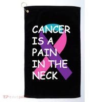 Funny Thyroid Cancer Survivor Cancer Is A Pain In The Neck Golf Towel thumb 0
