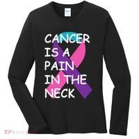 Funny Thyroid Cancer Survivor Cancer Is A Pain In The Neck Women's Long Sleeve Shirt thumb 0