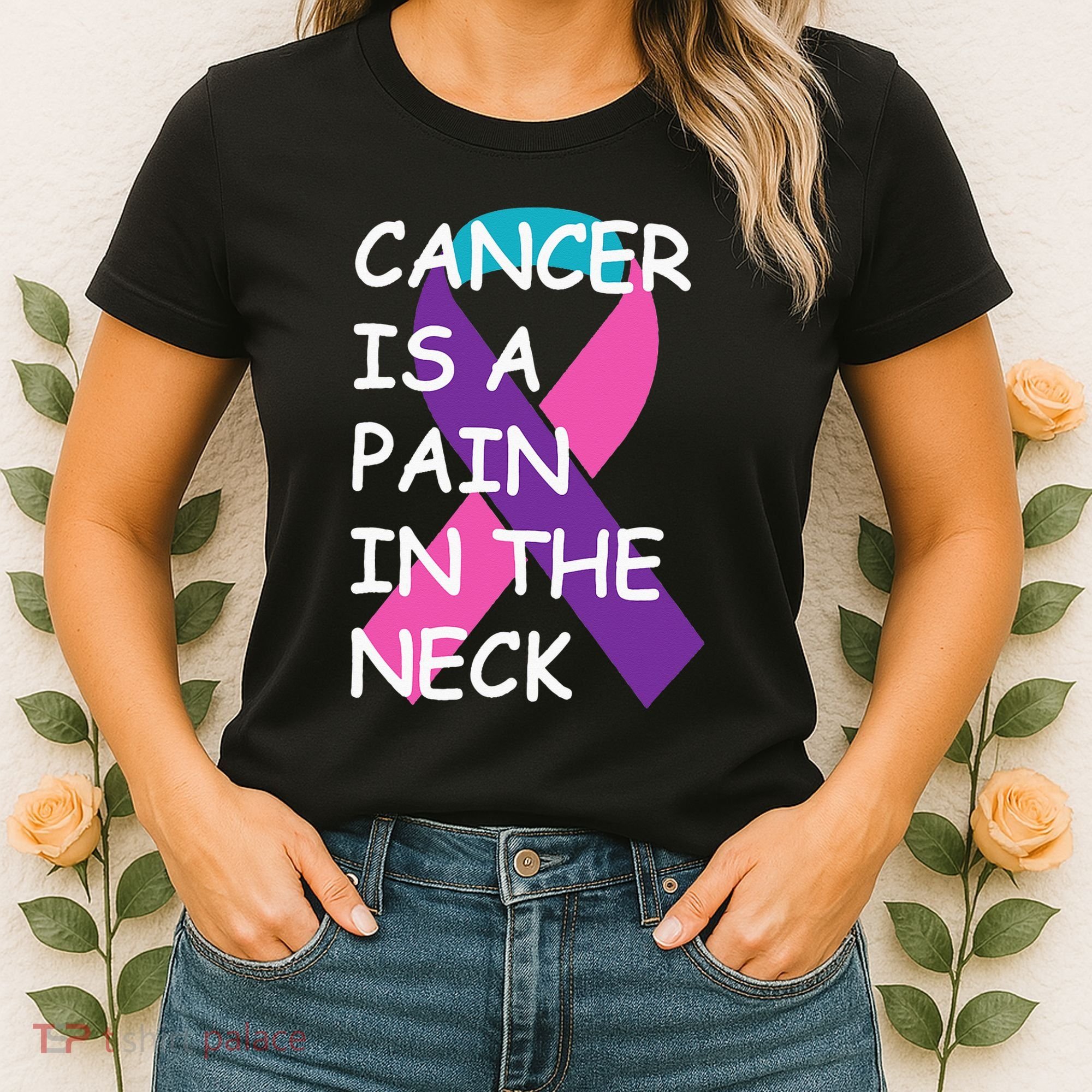 Funny Thyroid Cancer Survivor Cancer Is A Pain In The Neck Women's T-Shirt